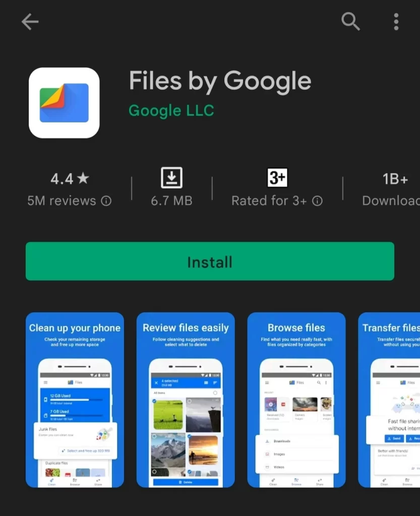 Best Android Phone Cleaner - Files by Google 